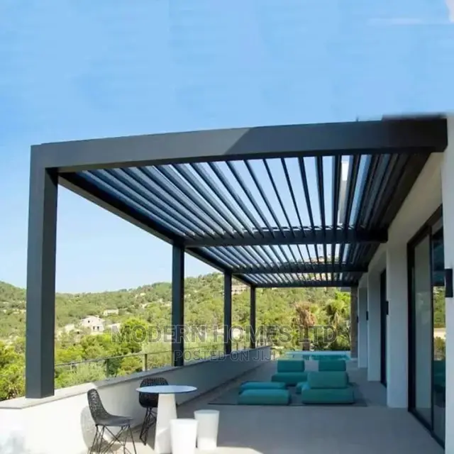 Outdoor Modern Heavy Duty Steel Pergola