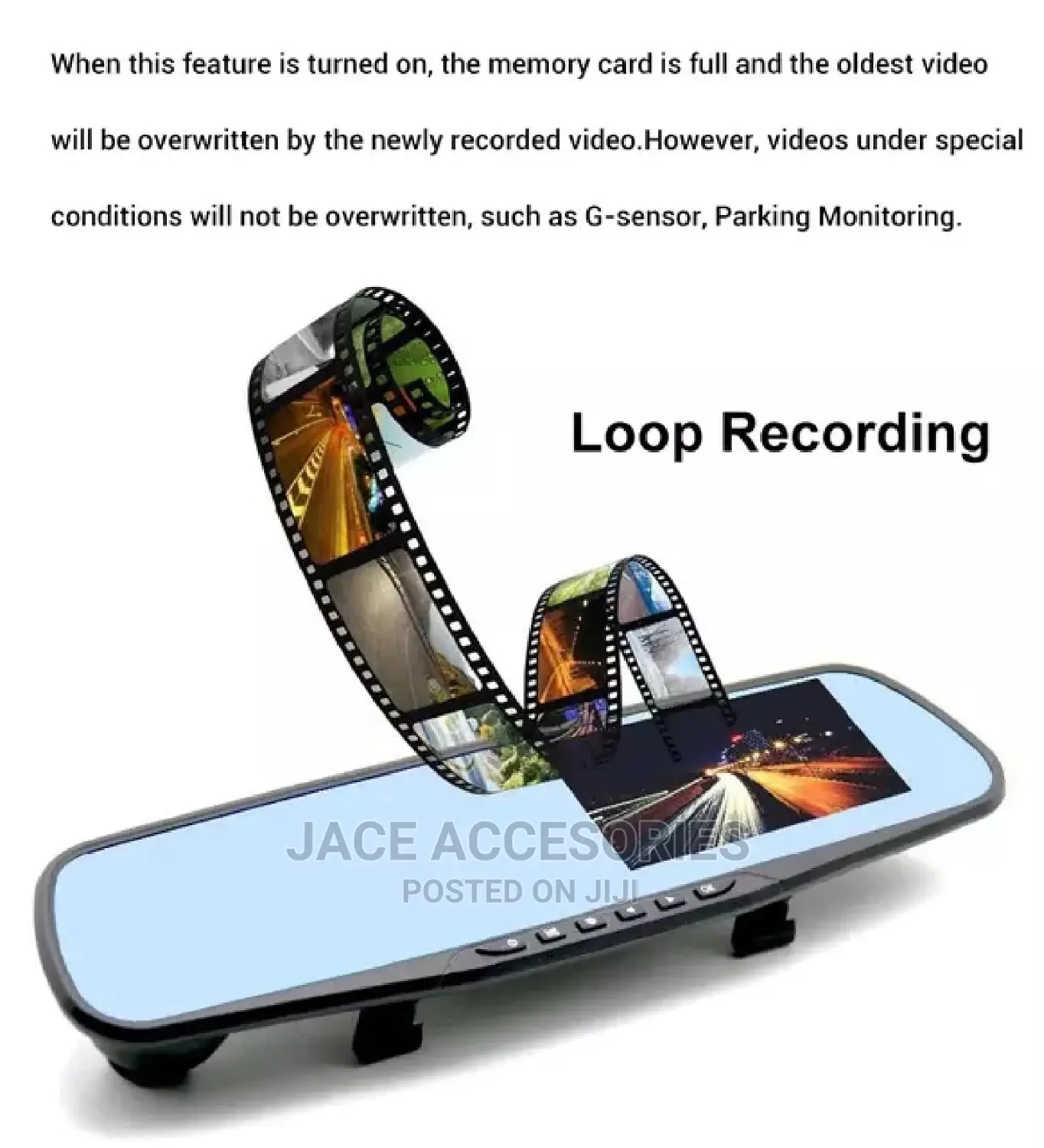 Car Rearview Mirror Dash Cam Dvr With Reverse
