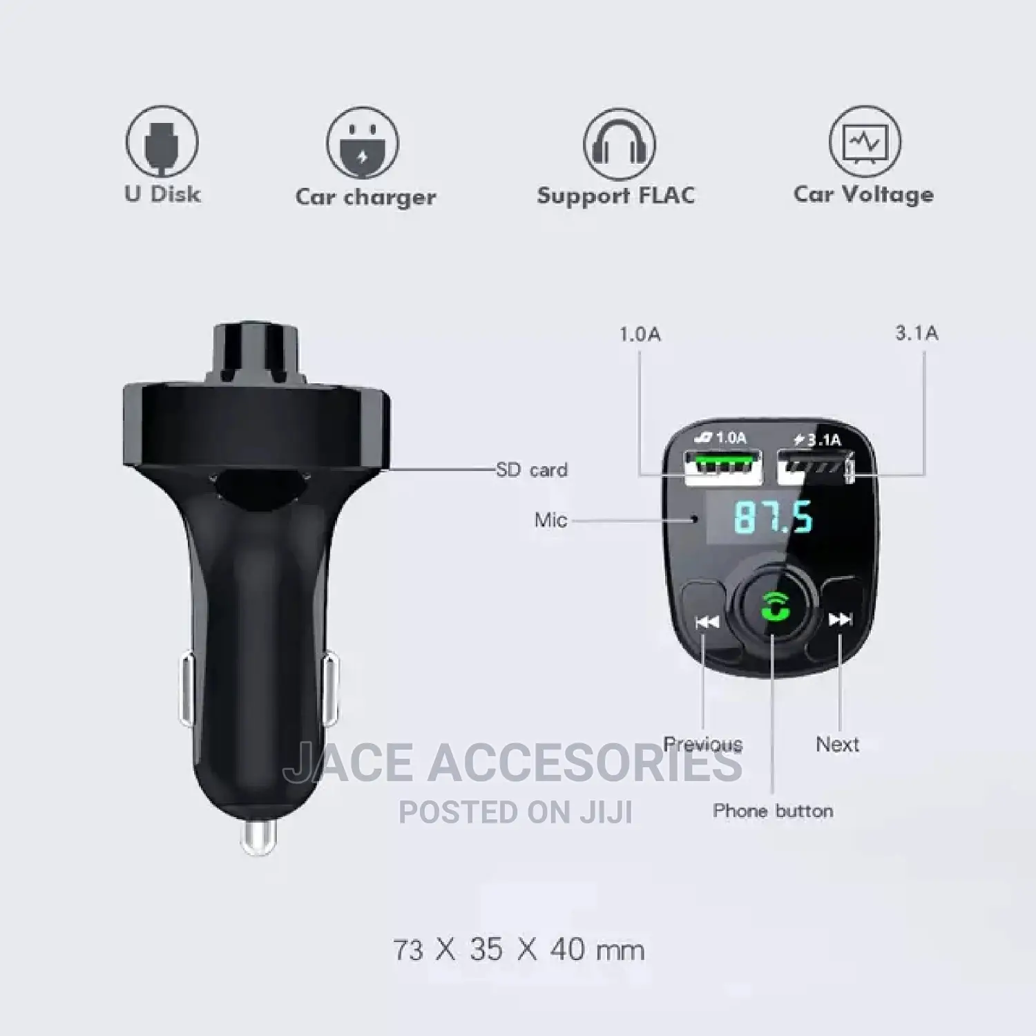 Car Fm Modulator Bluetooth, Quick Charge 3.0 Ports