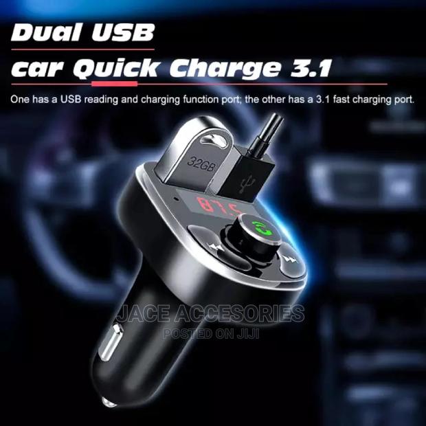 Car Fm Modulator Bluetooth, Quick Charge 3.0 Ports - thumbnail 2