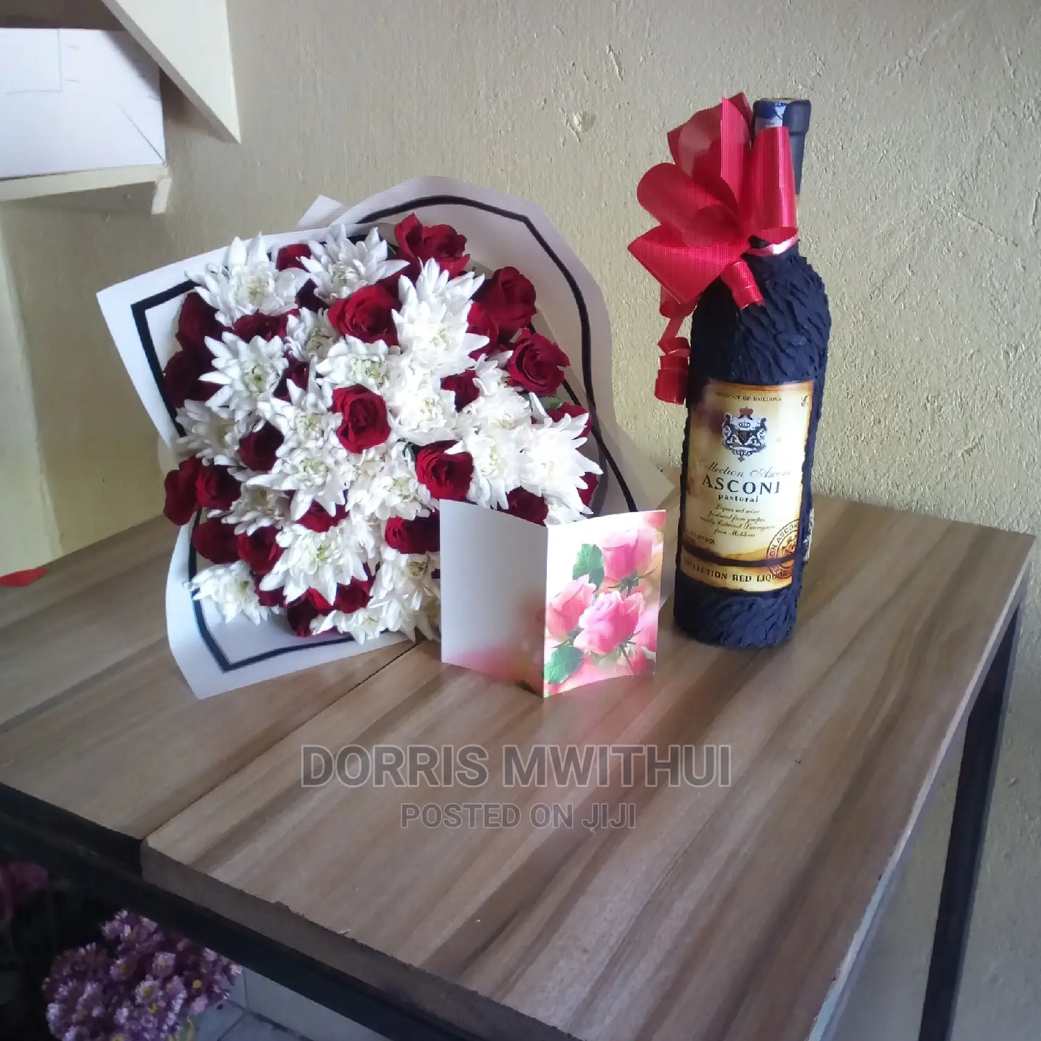 Flower Bouquets With Wine