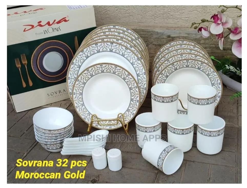 32pcs Dinner Set Moroccan Gold