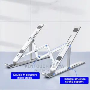 Metallic Aluminium Alloy Laptop Stand Portable Foldable