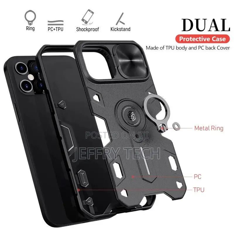 For iPhone 13 Pro Max Armor Camshield Case Slide Camera Cove