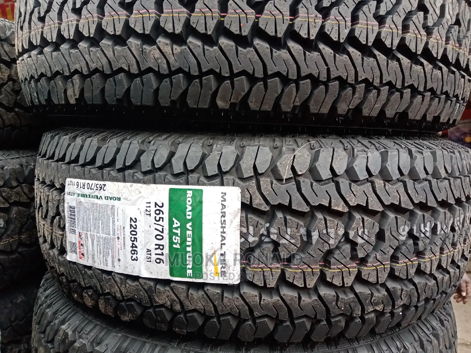 265/70r16 Marshal Tyre Made in Vietnam (A/T)