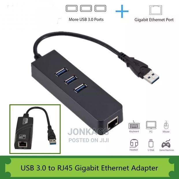 USB to RJ45 Ethernet Adapter + 3 USB