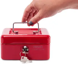 Small Cash Box With Key Lock and Money Slot 6''