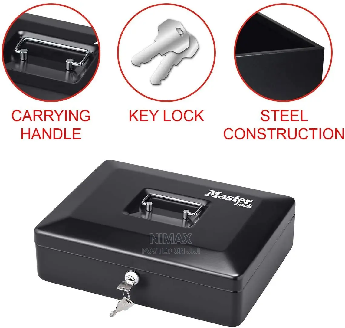 Locking Steel Cash Box With Removable Change Tray