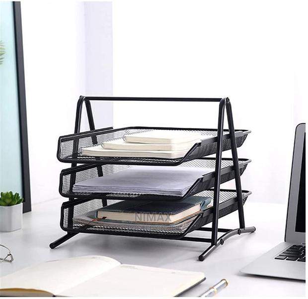Metal Mesh Tray Office Desk Organizer