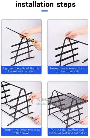 Metal Mesh Tray Office Desk Organizer