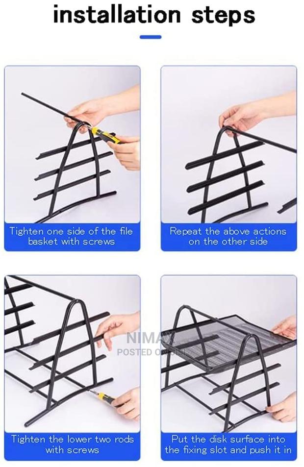 Metal Mesh Tray Office Desk Organizer - thumbnail 2