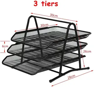 Metal Mesh Tray Office Desk Organizer
