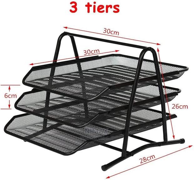 Metal Mesh Tray Office Desk Organizer - thumbnail 3