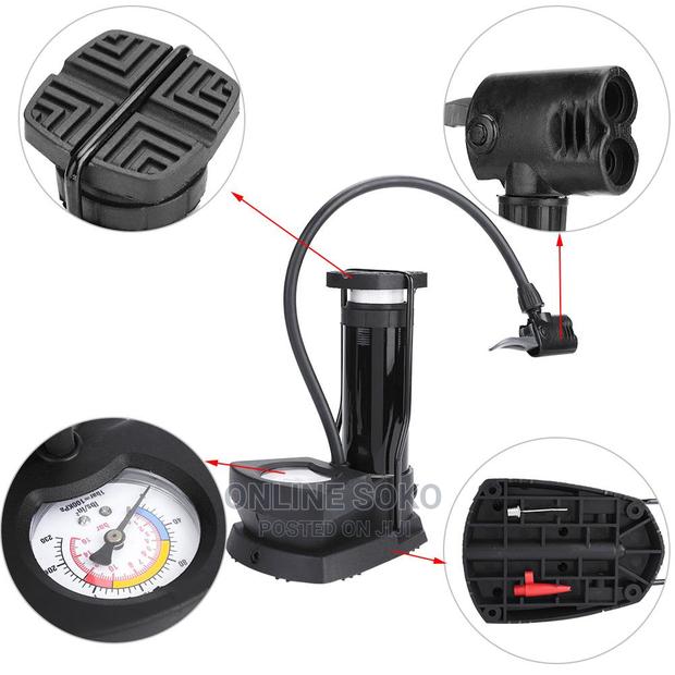 Portable Mini High Pressure Mini Foot Pump - Pressure Gauge - main view