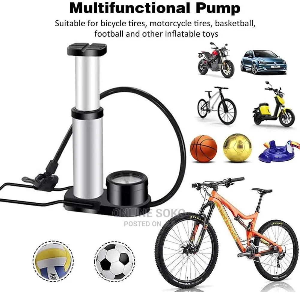 Portable Mini High Pressure Mini Foot Pump - Pressure Gauge