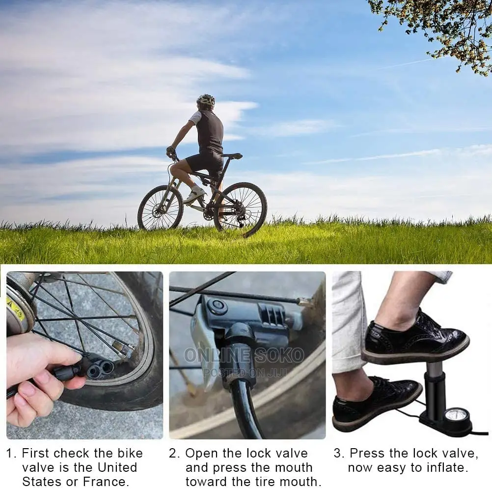 Portable Mini High Pressure Mini Foot Pump - Pressure Gauge