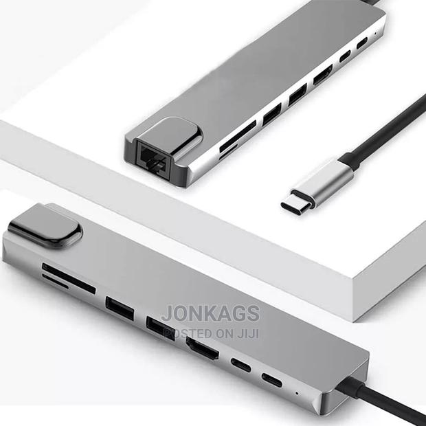 Type C 8 in 1:HDMI + PD +USB3.0*1+Usb2.0*1+TF+SD+USB C+RJ45 - thumbnail 2