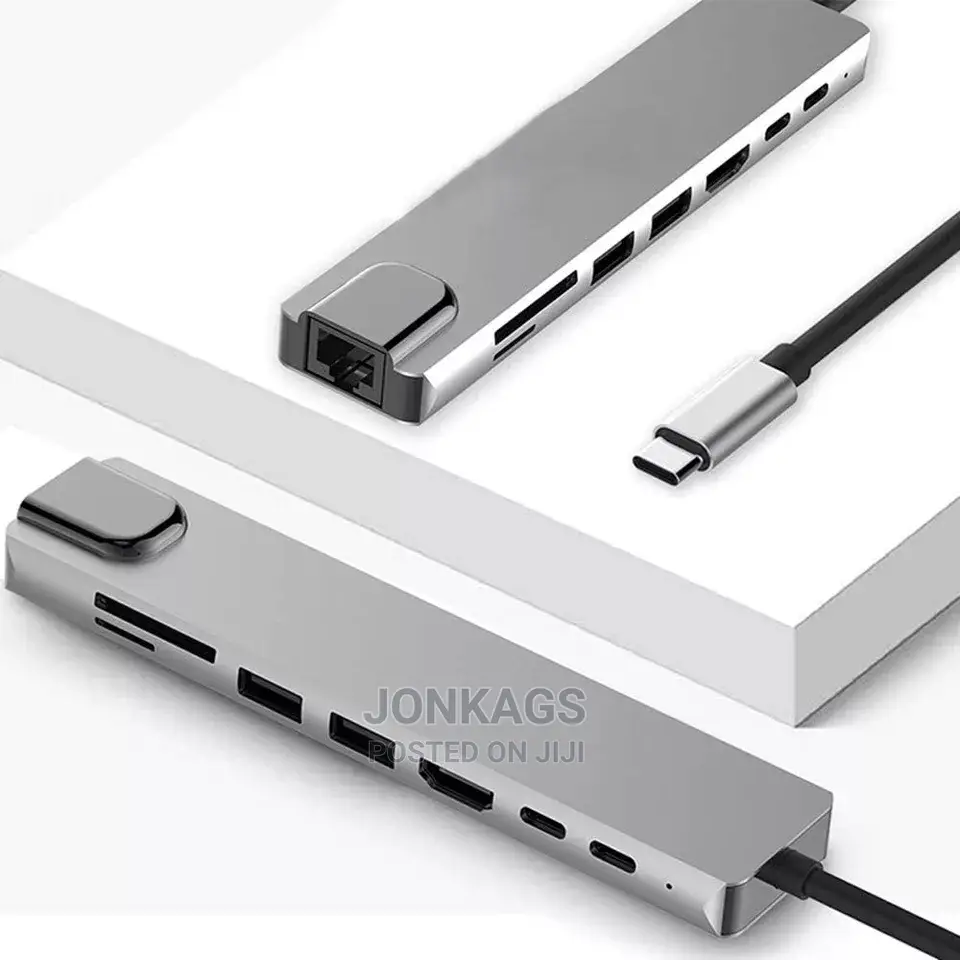 Type C 8 in 1:HDMI + PD +USB3.0*1+Usb2.0*1+TF+SD+USB C+RJ45