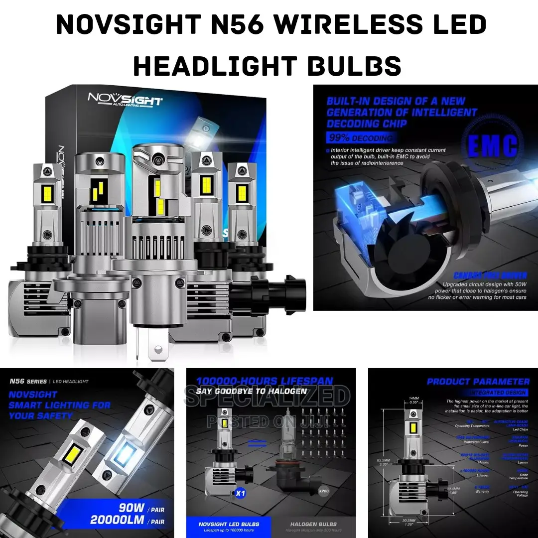 Novsight Wireless Brightest Led H11 H4 Car Headlight Bulbs