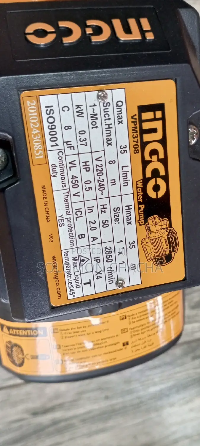 INGCO 0.5HP Hmax 35m Booster Pump
