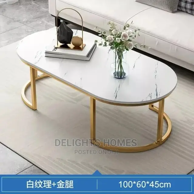 Marble Effect Wooden Coffee Table