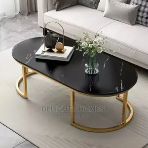 Marble Effect Wooden Coffee Table