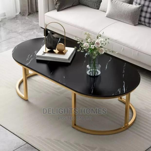 Marble Effect Wooden Coffee Table - thumbnail 2