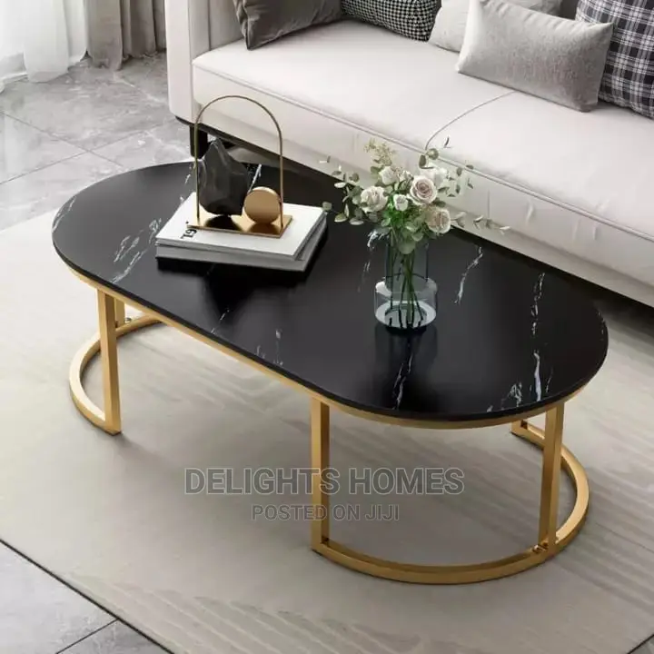 Marble Effect Wooden Coffee Table