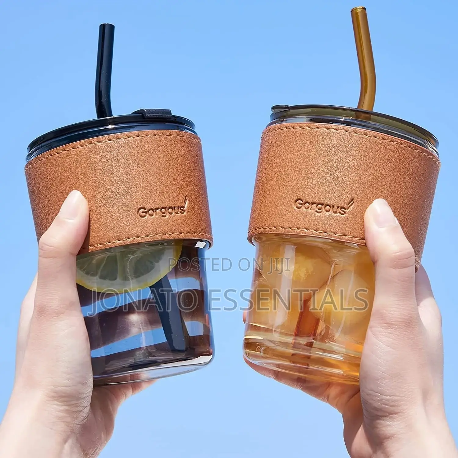 Glass Tumbler With Straw and Lid
