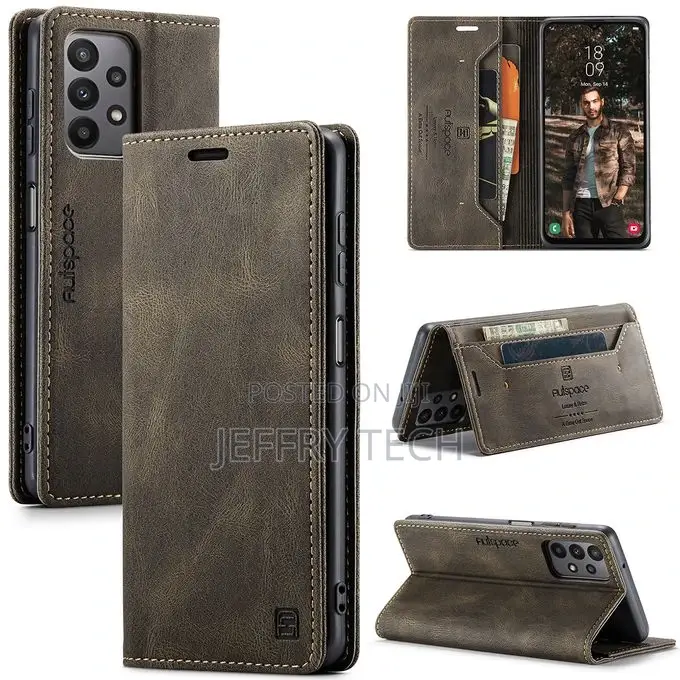 Case for Galaxy A23 4G Wallet Case, Vintage Leather Flip Co