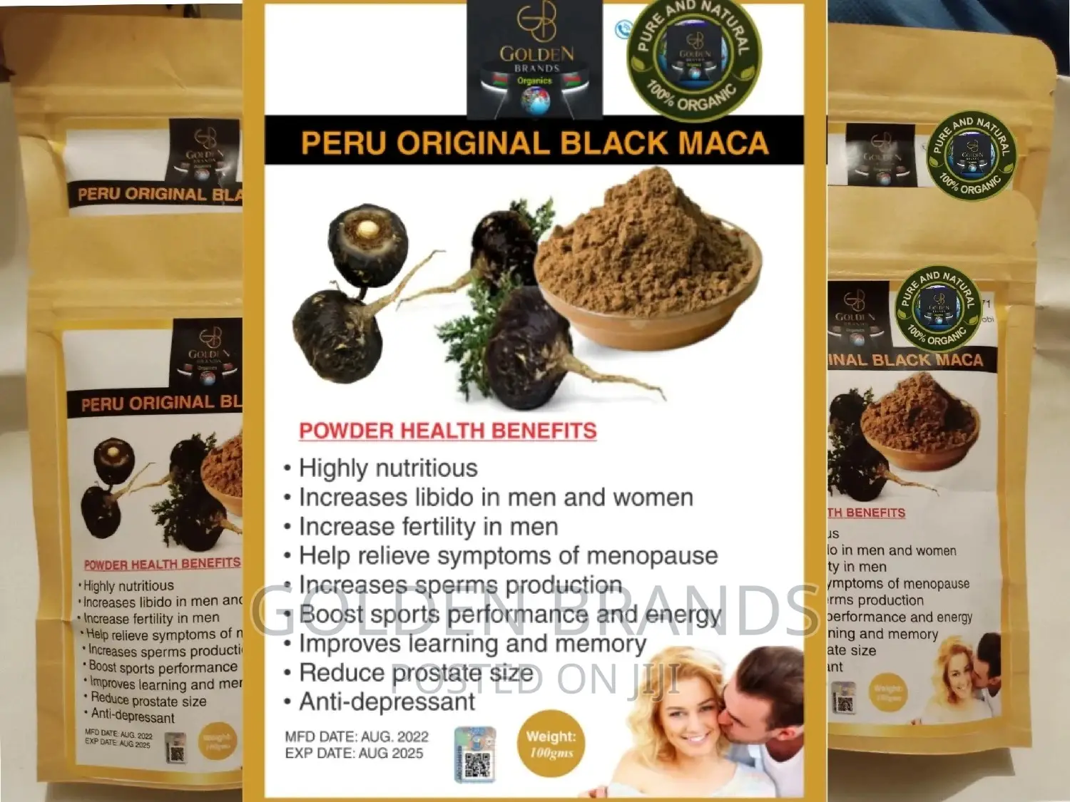 Libido High Booster Black Maca Powder Natural Roots Extracts