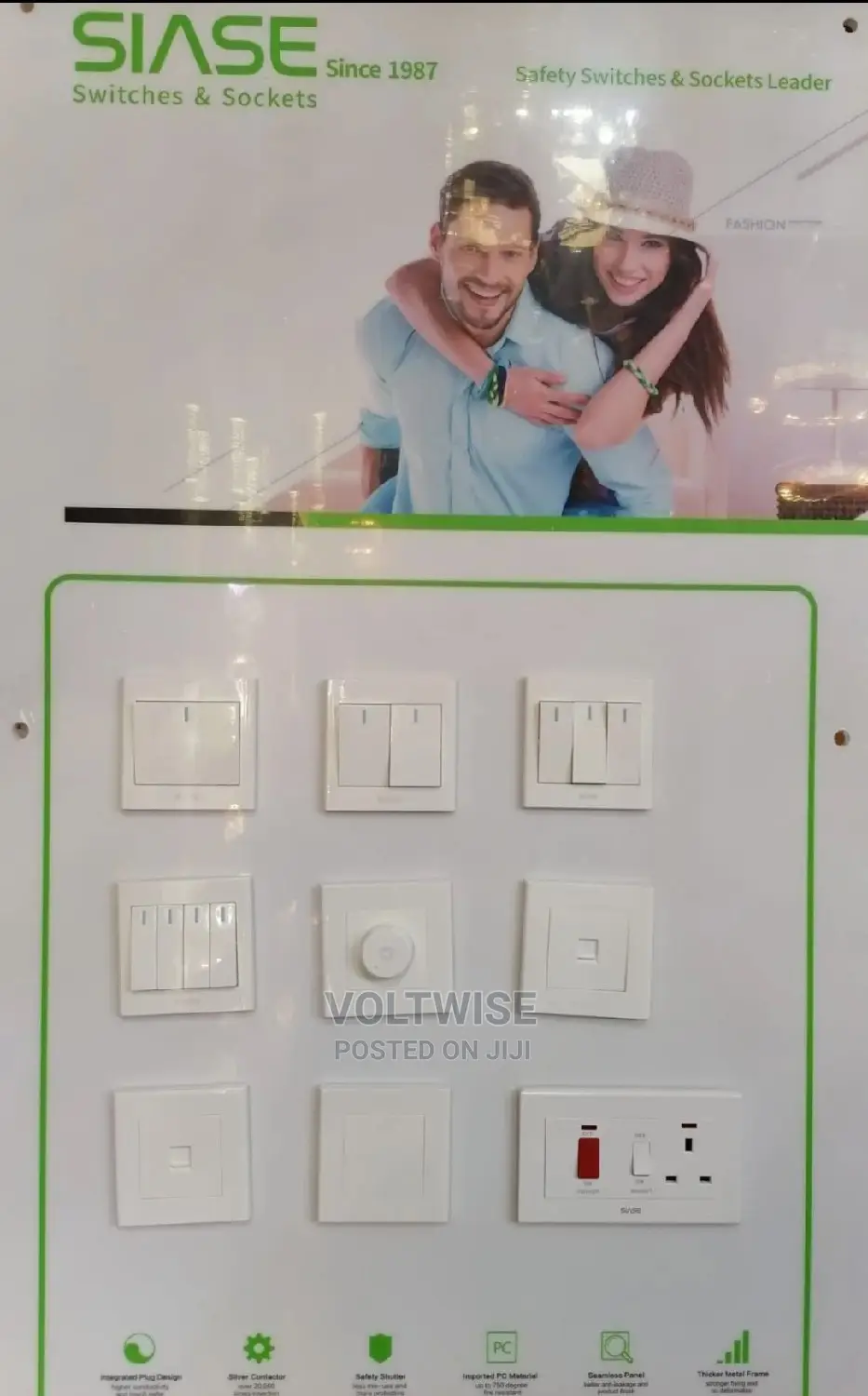 SIASE White Series Sockets Switches in Nairobi Central Electrical