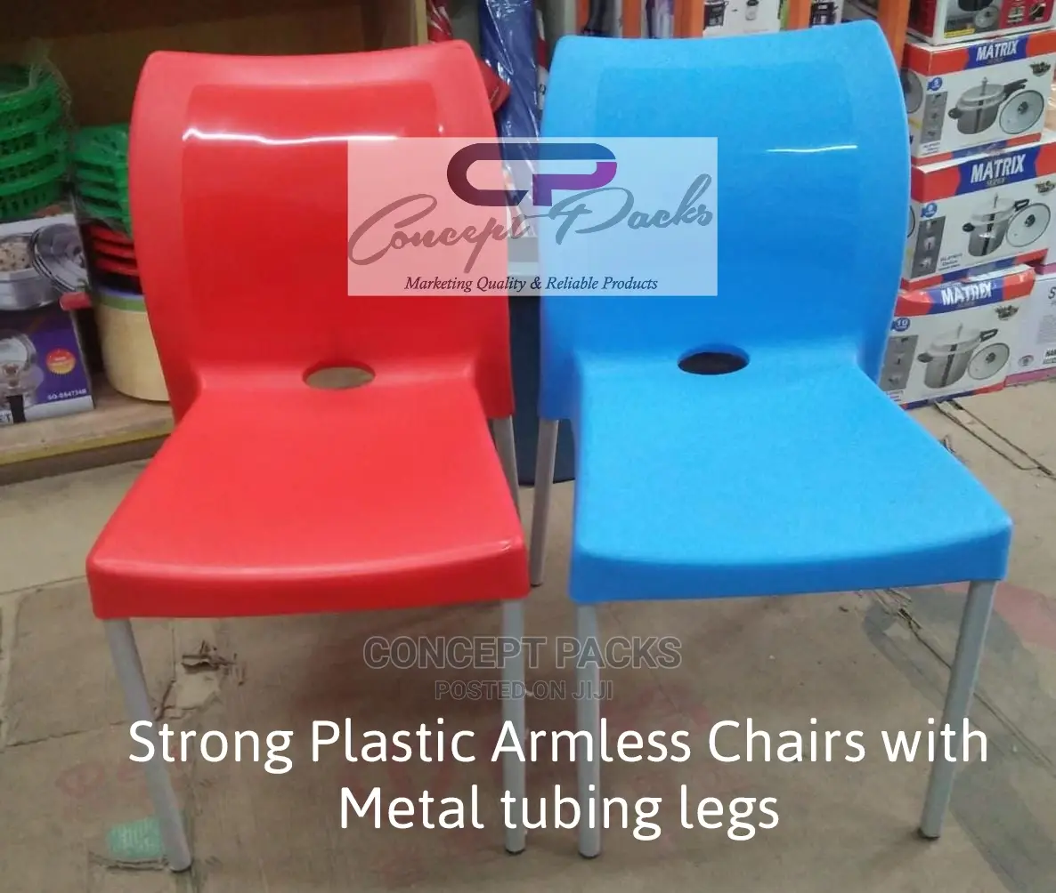 Strong Armless Comfortable Plastic Chair W/Metal Tubing Legs in Nairobi