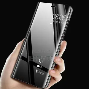 Clear View Case Cover for Samsung Galaxy A12 -Black