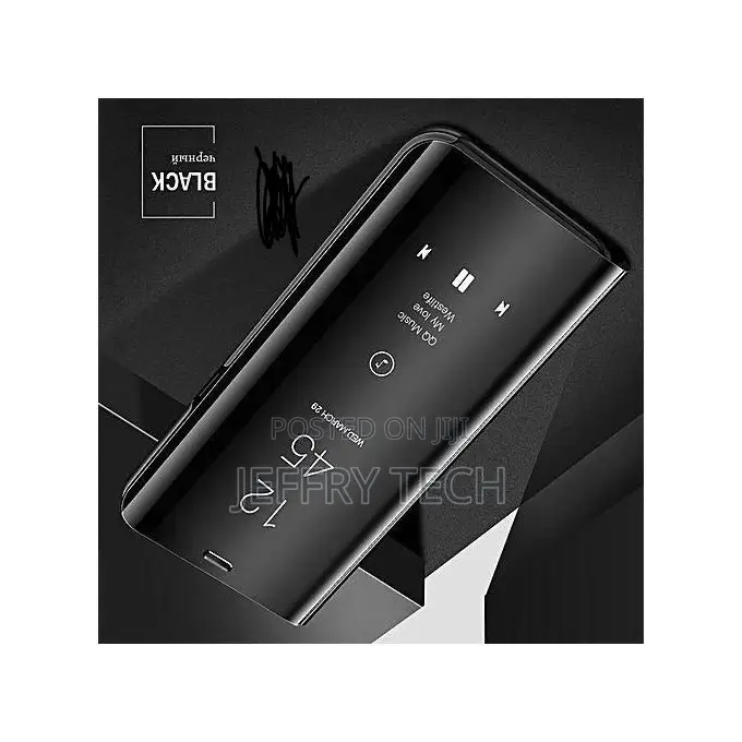 Clear View Case Cover for Samsung Galaxy A12 -Black