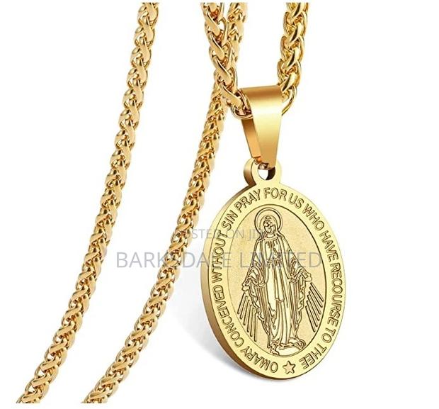 Virgin Mary Necklace Gold Plated Jewelry Chains Coin Pendant