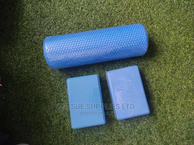 Foam Roller With 2 Yoga Blocks- Blue - thumbnail 4
