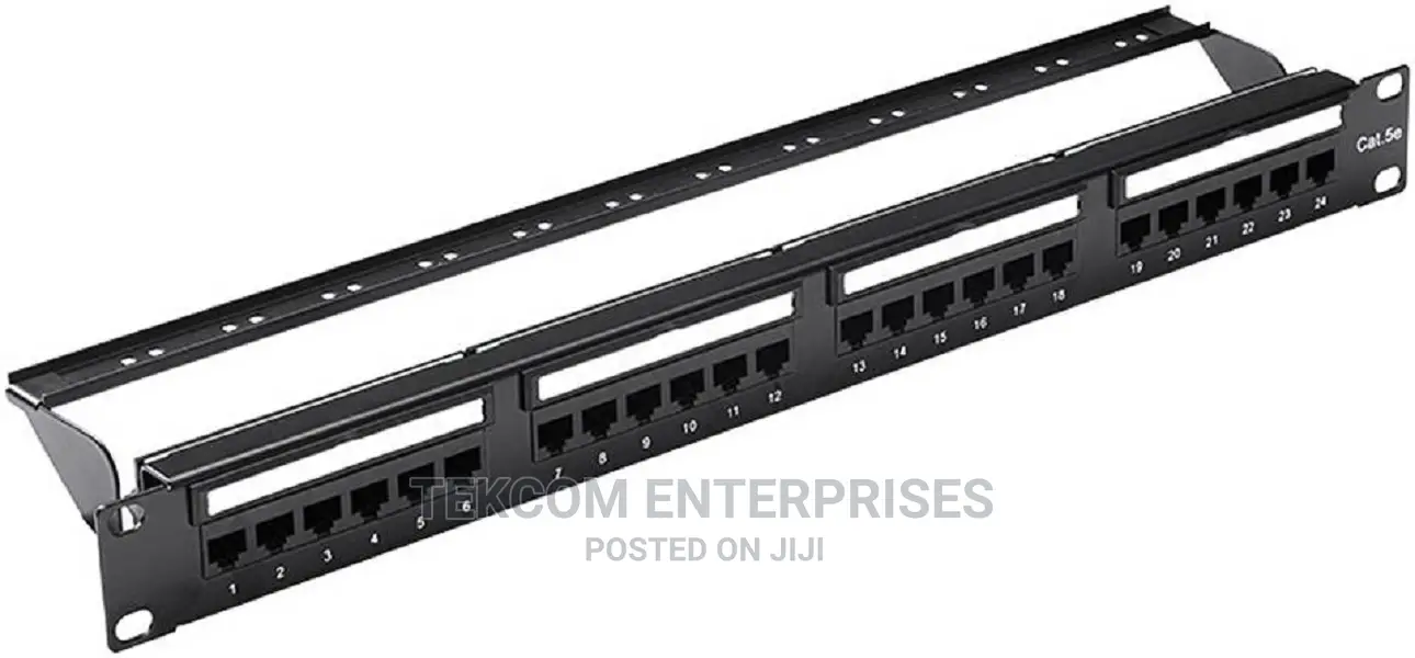 Vention Cat 6 Utp 24 Ports Keystone Patch Panel Black