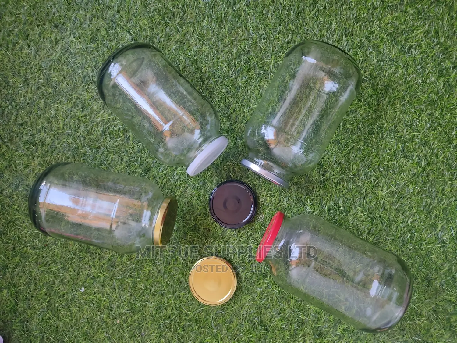 4 Storage/Mason Glass Jars- 2000ml With Airtight Lids