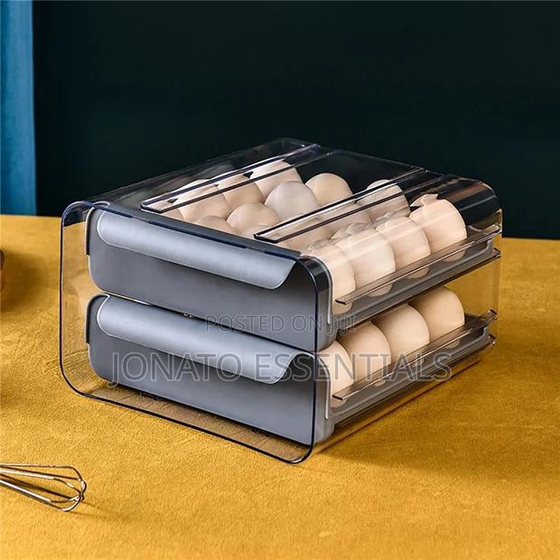 32pcs Egg Drawer Tray, Fridge Organizer, Egg Storage Box - thumbnail 4