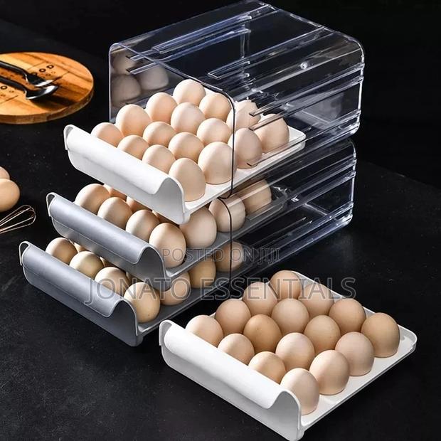 32pcs Egg Drawer Tray, Fridge Organizer, Egg Storage Box - thumbnail 3