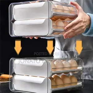 32pcs Egg Drawer Tray, Fridge Organizer, Egg Storage Box
