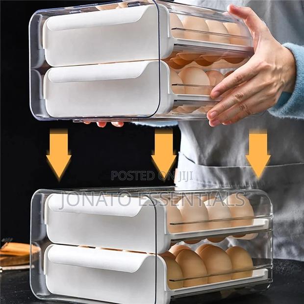 32pcs Egg Drawer Tray, Fridge Organizer, Egg Storage Box - thumbnail 5