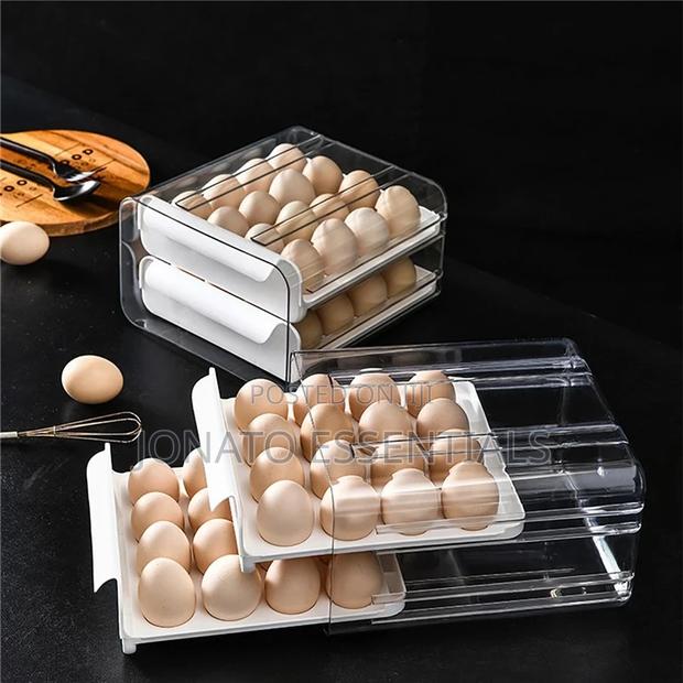 32pcs Egg Drawer Tray, Fridge Organizer, Egg Storage Box - thumbnail 2