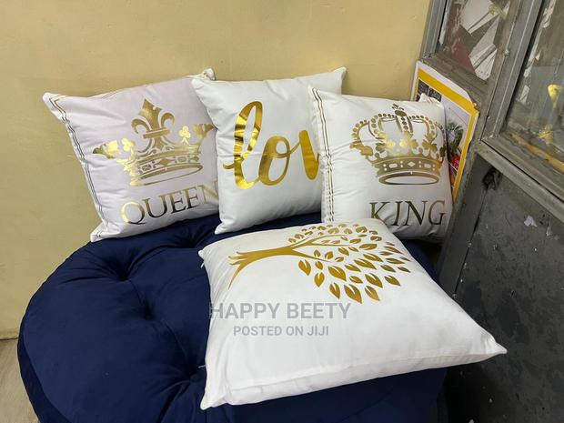 White QND Gold Throw Pillows