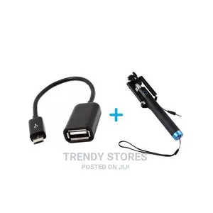 OTG Cable Adapter Plus Free Selfie Stick