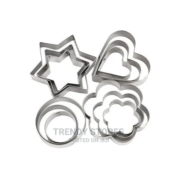 12pcs Stainless Steel Fondant Biscuit Cookie Cake Baking