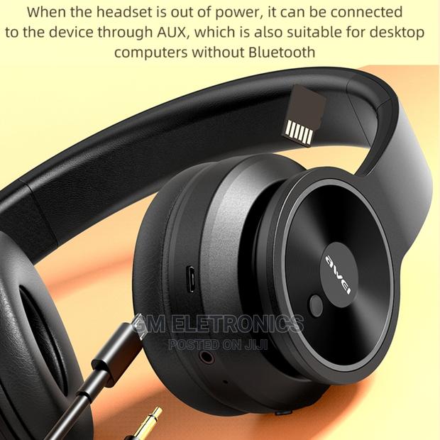 Original Awei Foldable Wireless Bluetooth Headphone(Black - thumbnail 4
