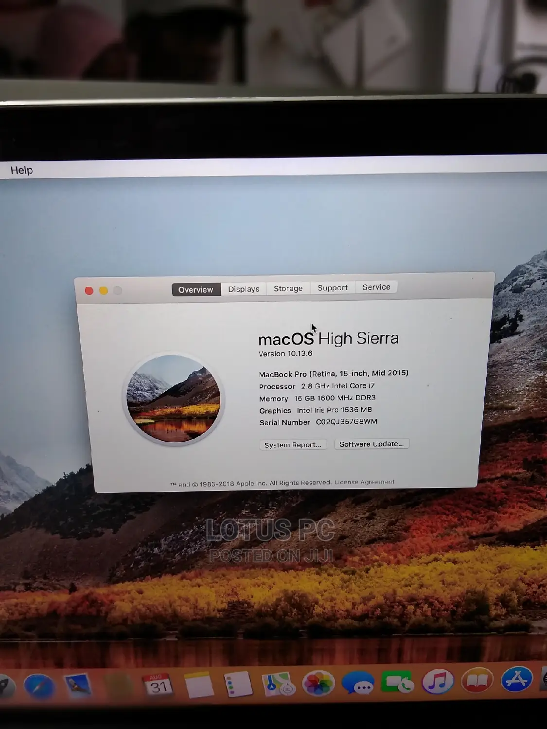 Laptop Apple MacBook Pro 2014 16GB Intel Core I7 SSD 512GB