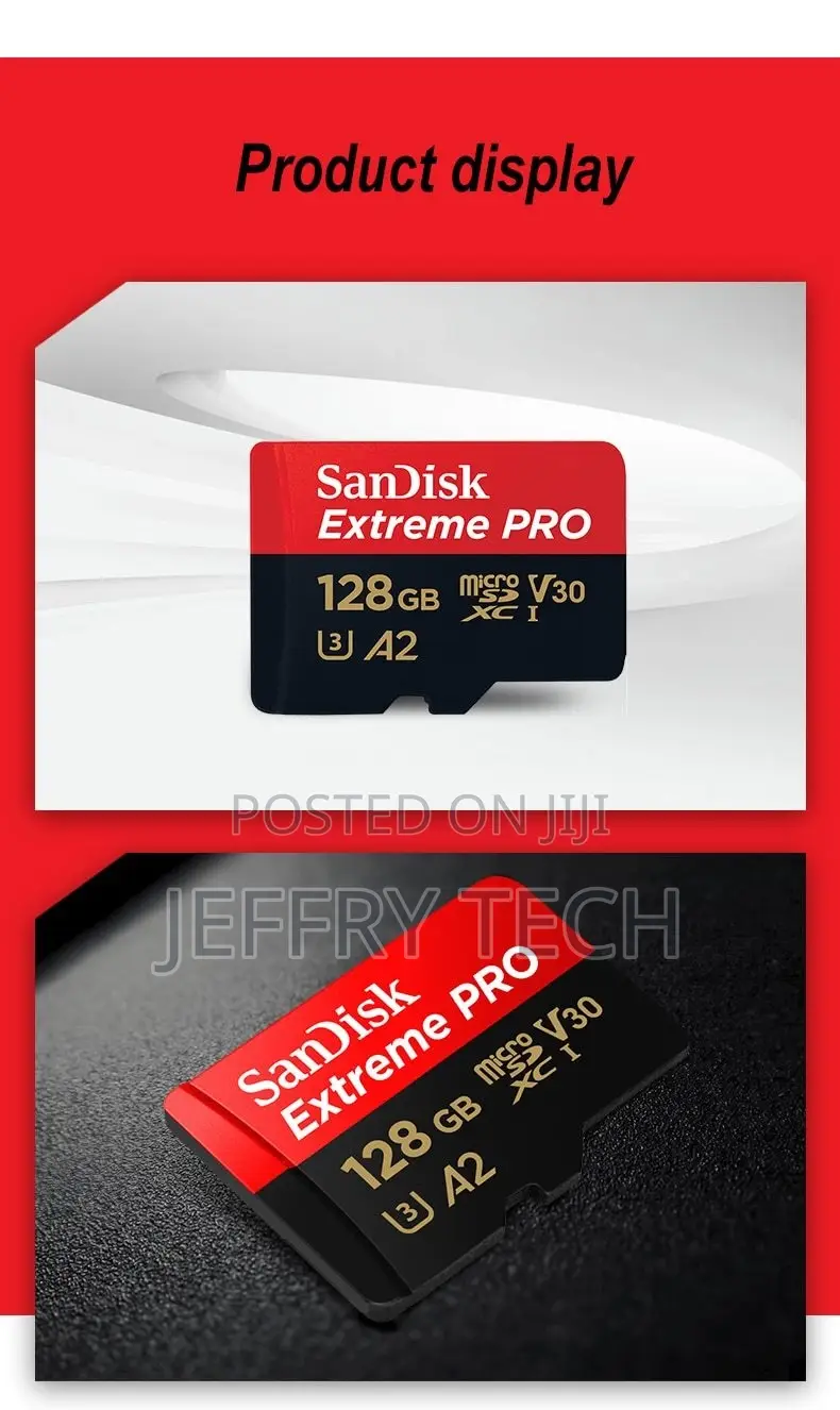 Sandisk Memory Card 128GB Exteme Pro Micro Sd Card